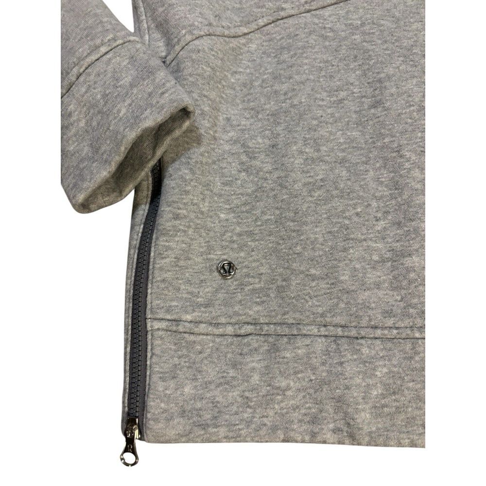 Lululemon Yes Fleece Crewneck Sweatshirt Gray Side Zips Pocket Size 6 Activewear - Picture 6 of 10